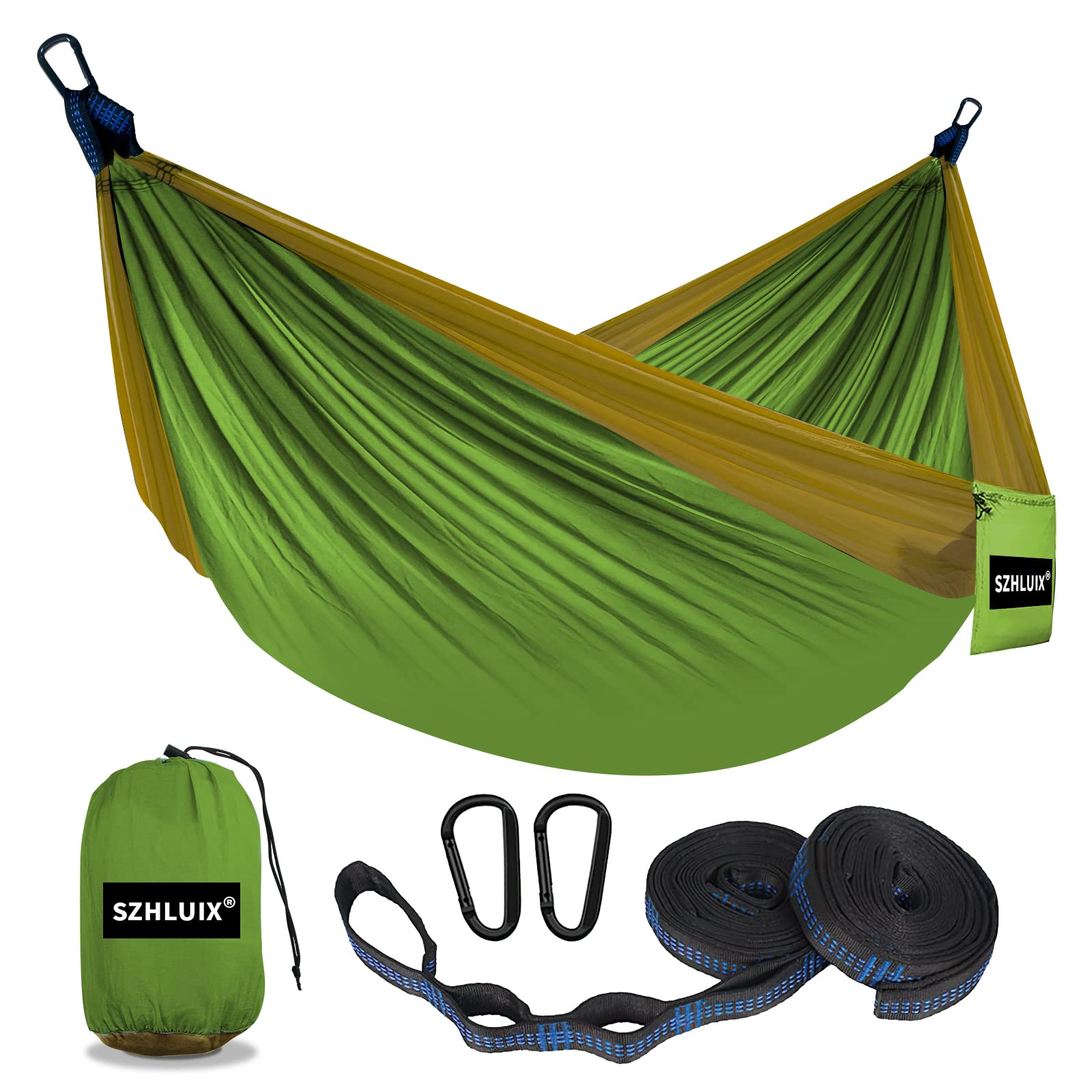 SZHLUX camping Hammock Double & Single Portable Hammocks with 2 Tree Straps, great for Hiking,Backpacking,Hunting,Outdoor,Beach,