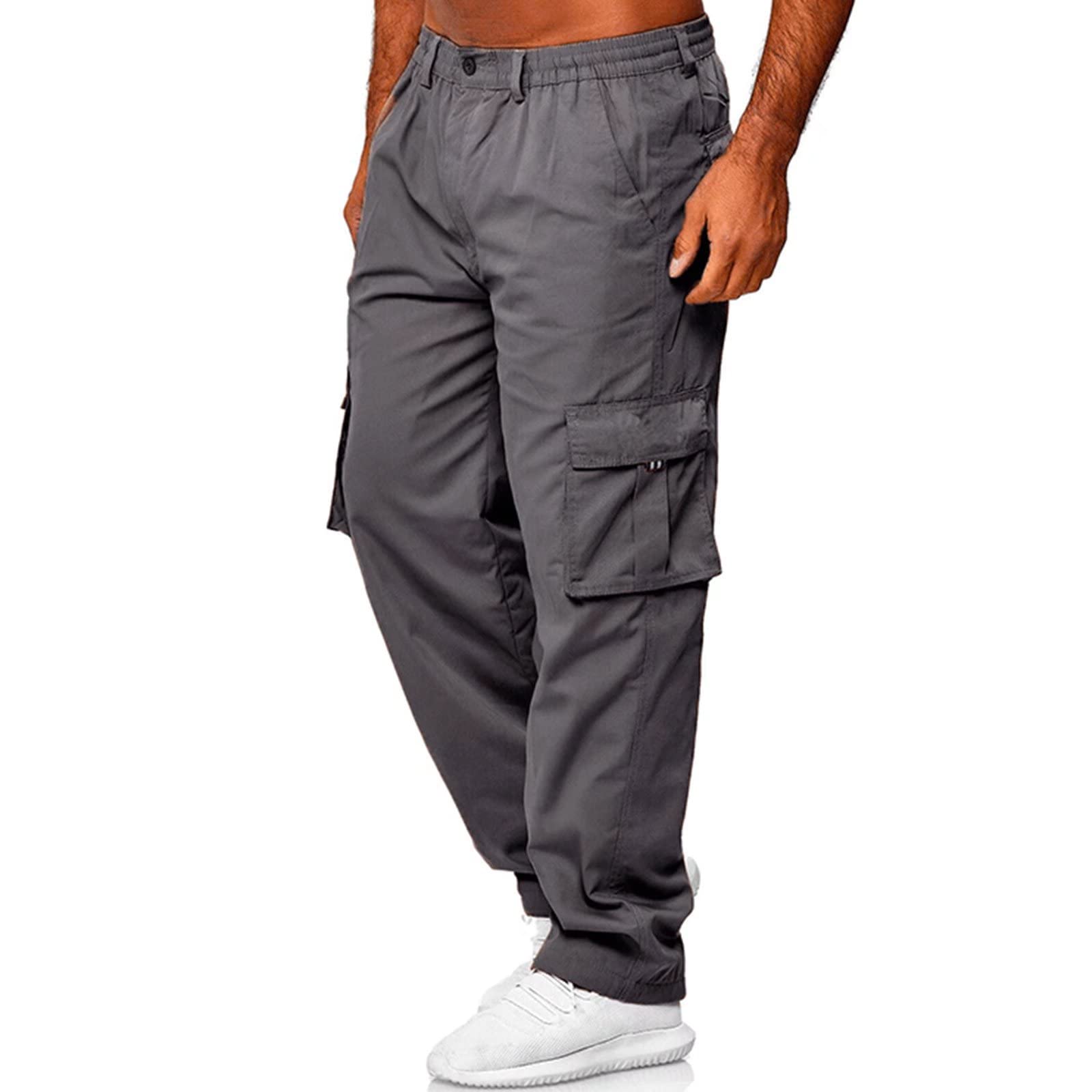Rela Bota Men Casual Cargo Pant Lightweight Tactical Pant Hiking Jogger Classic Fit Multi Pockets XL