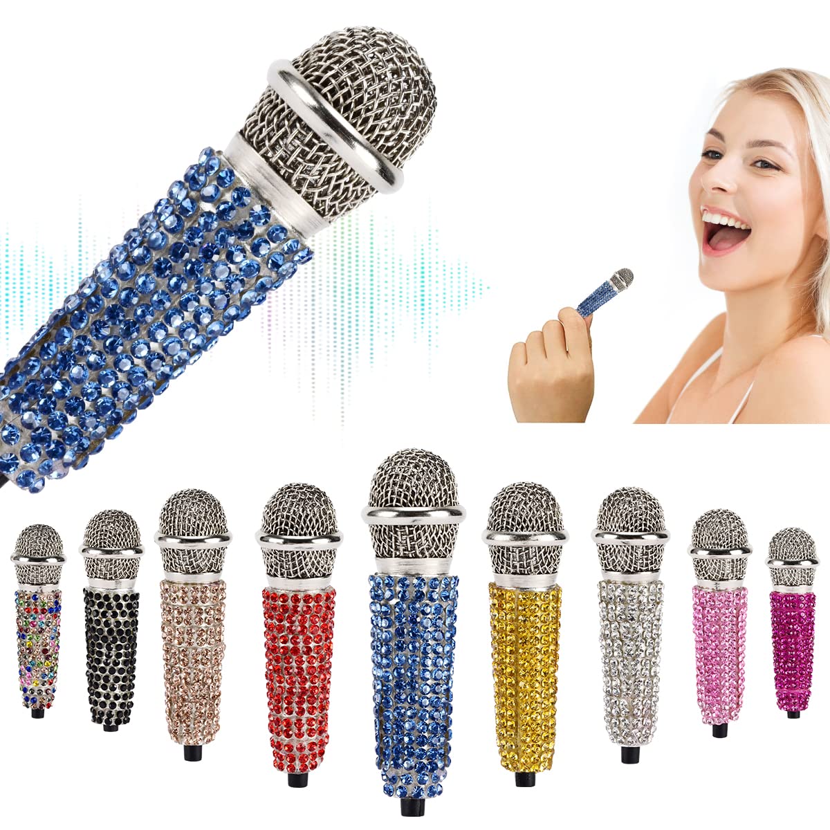 Deladola 1 Mini Microphone,Portable Vocal Tiny Microphone, Asmr Microphone,Phone  Microphone, Mini Karaoke Microphone for Voice Recording ch