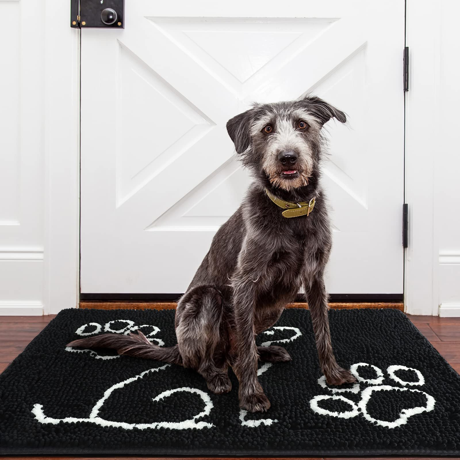 1 Ompaa Indoor Door Mat Entryway Rug Traps Mud and Dirt, Super Absorbent  Doormats for Muddy Shoes Dog Paws, Non Slip Welcome Floor