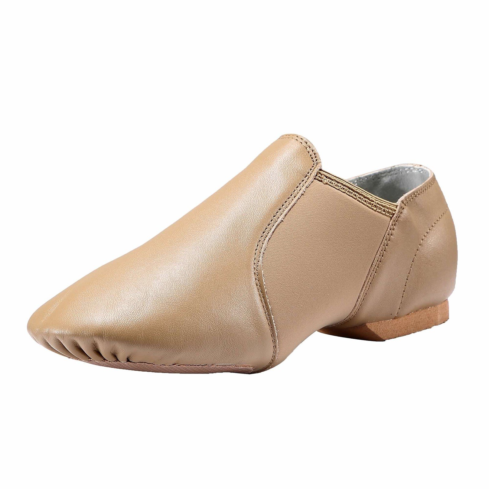 Dynadans Leather Upper Slip-on Jazz Shoe for girls and Boys (Big KidLittle KidToddler) 95M Toddler Brown