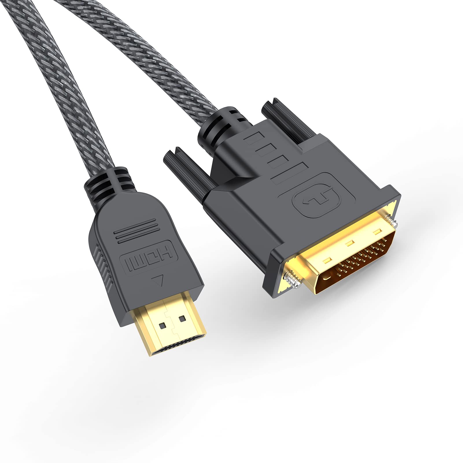 UOOI HDMI to DVI cable 10FT, Bidirectional HDMI to DVI-D(24+1) or DVI to HDMI Male to Male Adapter cable 10 Bi-Directional co