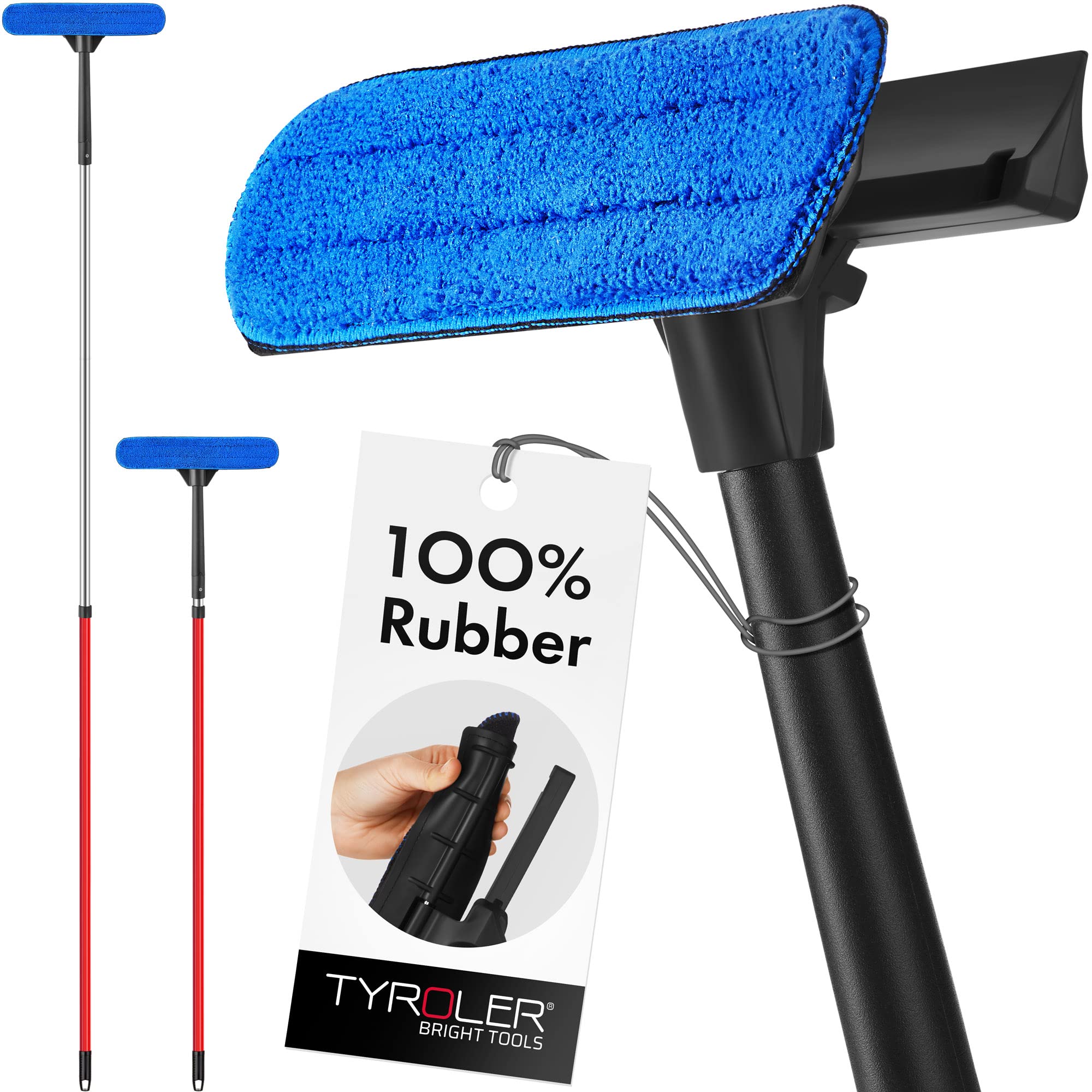 Tyroler Bright Tools Tyroler 2-In-1 High Window Cleaner Tool With 4.5 To 7.5 Ft Extendable Handle  Made Of 100% Natural Rubber For Superior D