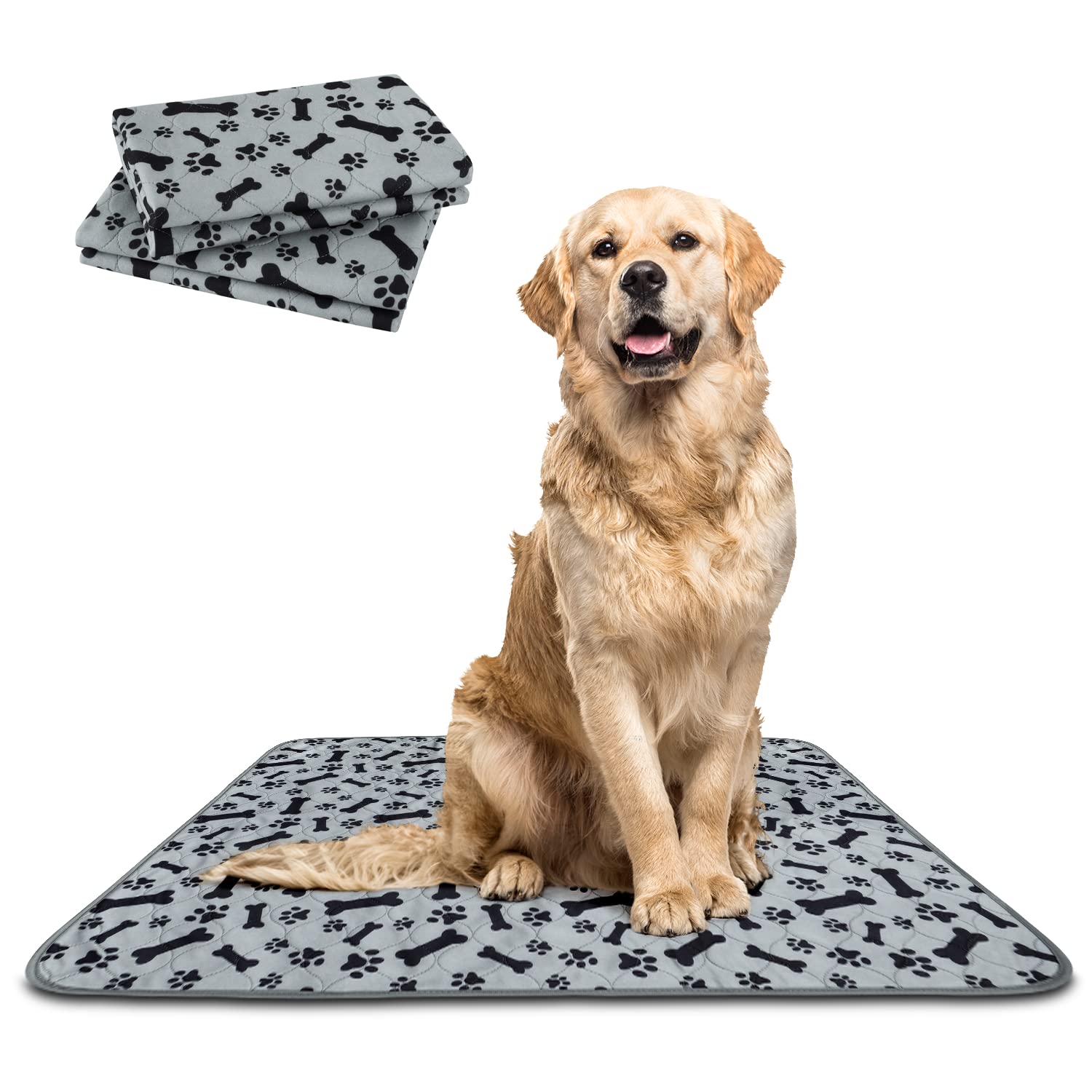 The Proper Pet Washable Pee Pads for Dogs, Reusable Puppy Pads - Easy to clean, Waterproof Dog Mat, Puppy Mat - Reusable
