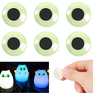 Petknows 6Pcs 4inch Glow in The Dark Googly Wiggle Eyes, PETKNOWS Google  Eyes Self Adhesive for Crafts Sticker Sparkle Google Eyes Suitab