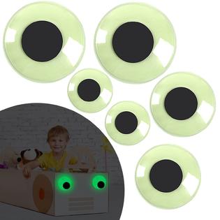 Petknows 6Pcs Giant Googly Wiggle Eyes, PETKNOWS Glow in The Dark Google Eyes  Self Adhesive for