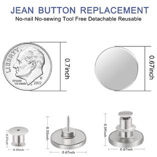 Ceryvop 8 Sets Button Pins for Jeans, Jean Button Pins for Loose Jeans, No  Sew and