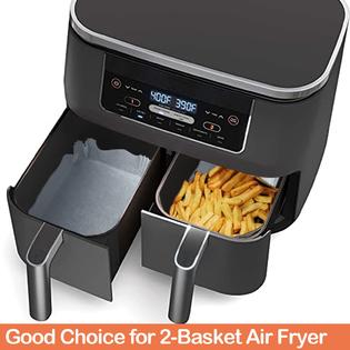 demedo Air Fryer Liners for Dual Basket Air Fryer,90 Pcs Rectangle