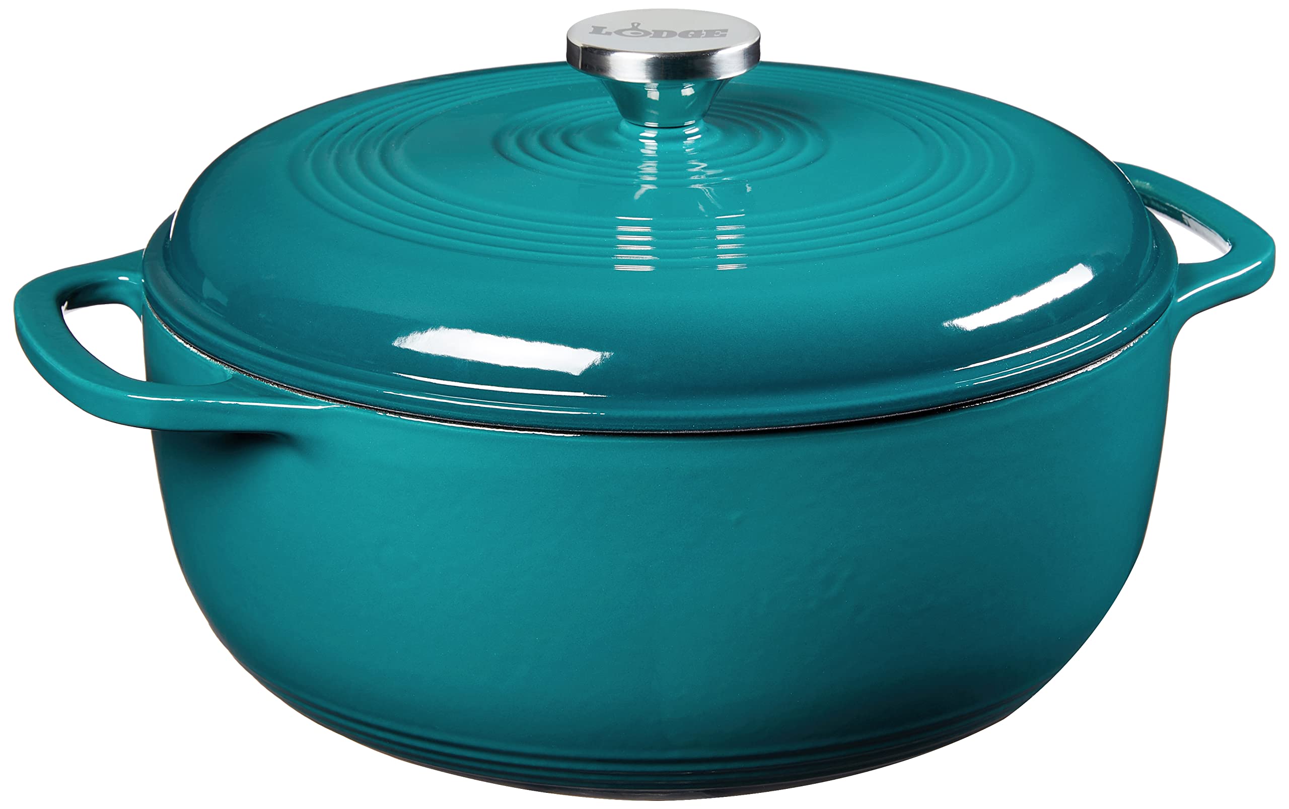 Lodge 6 Quart Enameled Cast Iron Dutch Oven with Lid - Dual Handles - Oven  Safe up to 500° F or on Stovetop - Use to Marinate, C