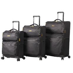LUCAS Designer Luggage Collection - 3 Piece Softside Expandable Ultra Lightweight Spinner Suitcase Set - Travel Set includes 20