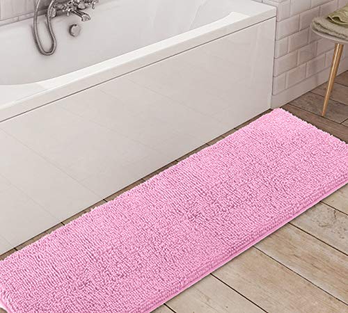 LuxUrux Bath Mat-Extra-Soft Plush Bath Shower Bathroom Rug,1'' Chenille Microfiber Material, Super Absorbent Shaggy Bath Rug. Ma