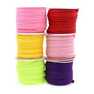 Mandala Crafts 12 Rainbow Colors Flat Drawstring Cord Drawstring  Replacement, 3/8 Inch 60 YDs 12