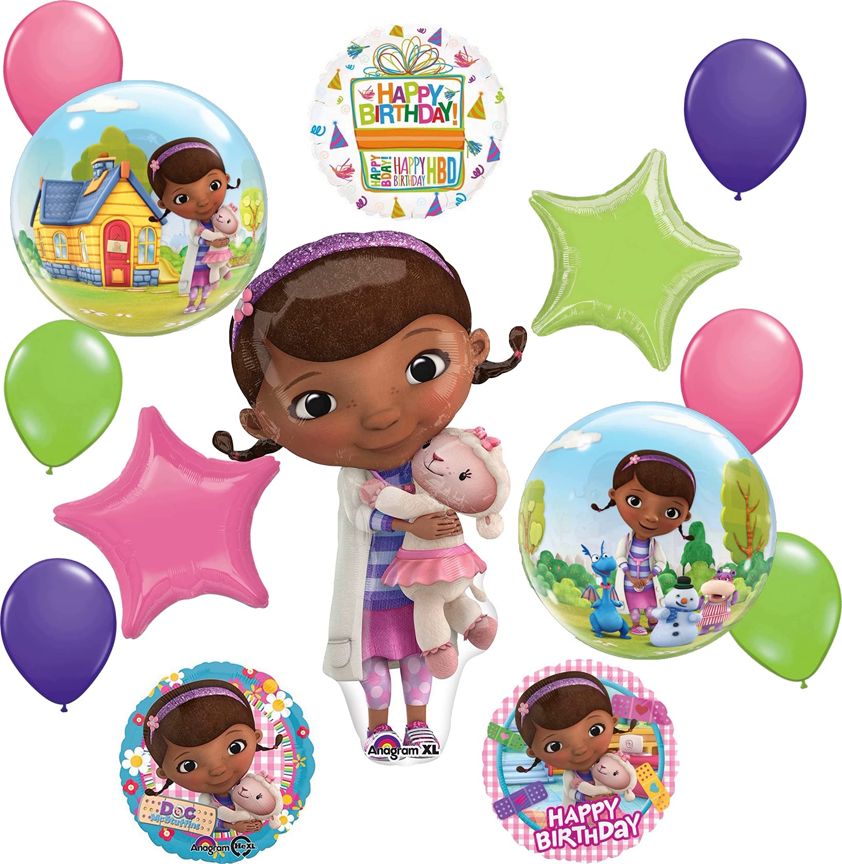 Mayflower Products Doc McStuffins party supplies Ultimate Birthday Balloon Bouquet Decorations