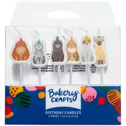 Bakery Crafts Birthday Party Cats Kittens Shaped Cake Candles - 6 pc