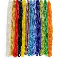 BALABEAD 11/0 Glass Seed Beads 1 Hank 3 Meters (12 String Hanks,Total 12 Colors) Glass Silver Lined