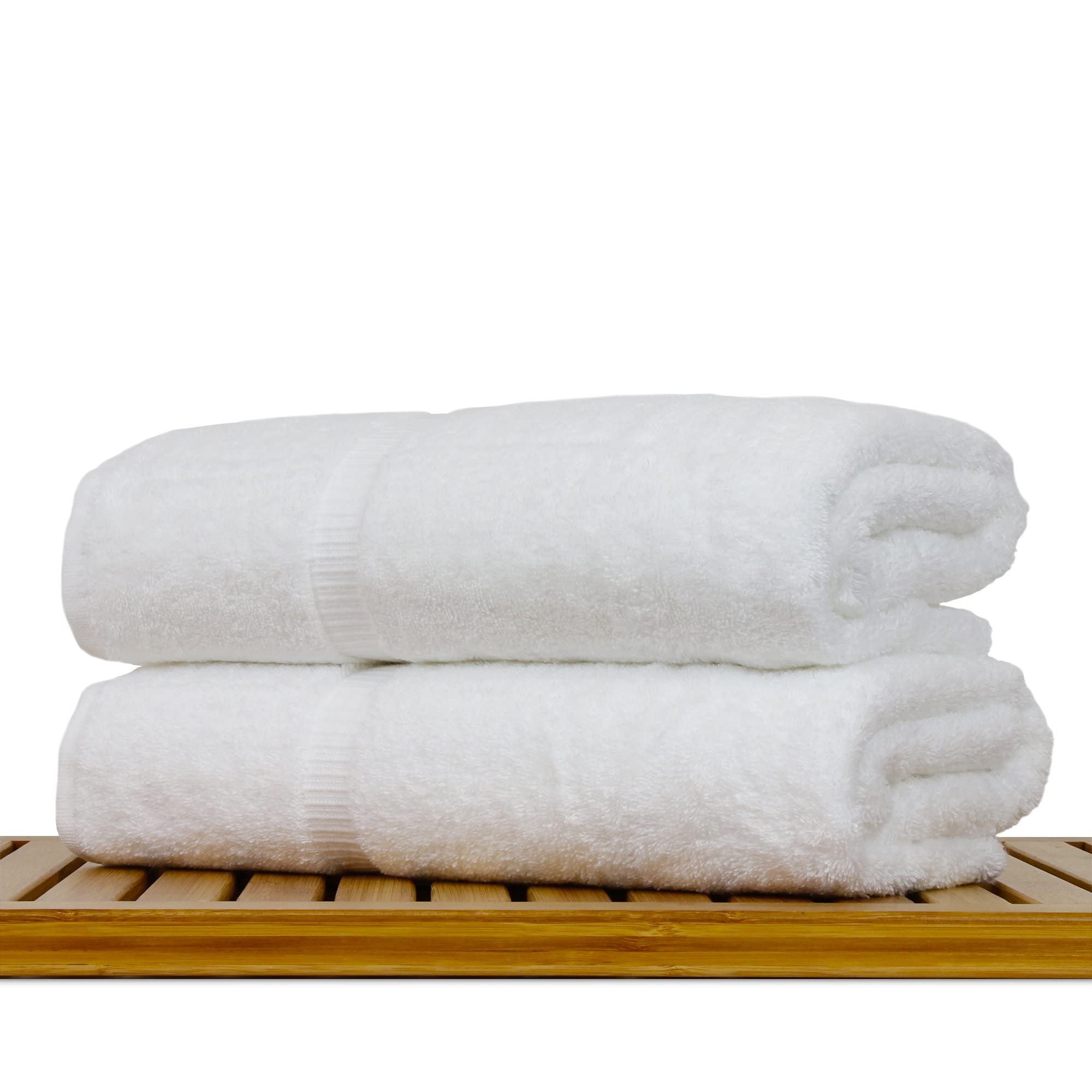 BC BARE COTTON Bare Cotton Luxury Hotel & Spa Towel 100% Genuine Turkish Wash Cloths Dobby Border, White, Set of 12