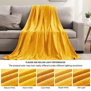 Faux Fur Bright Yellow Blanket Pastel Yellow Throw Blanket Sales