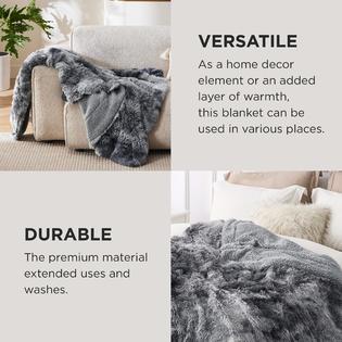 Bedsure Soft Fuzzy Faux Fur Throw Blanket Grey - Cozy, Fluffy, Plush Sherpa  Fleece Blanket, Furry, Shaggy