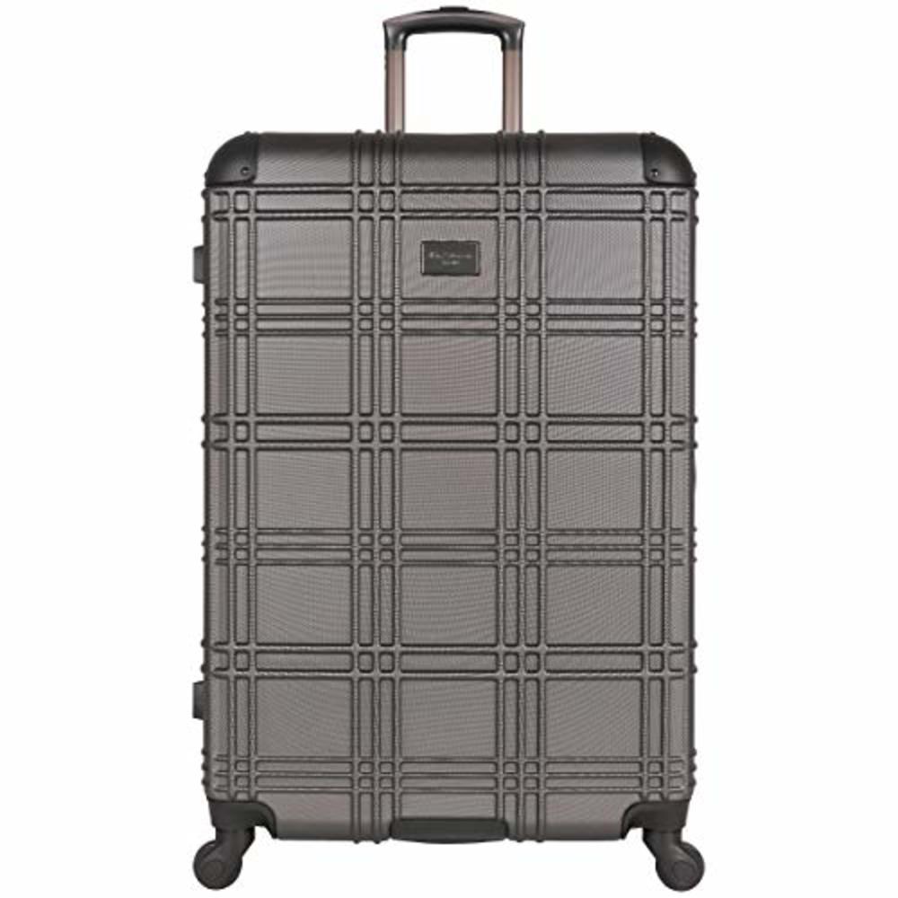 Ben Sherman Nottingham Lightweight Hardside 4-Wheel Spinner Size Travel Luggage, Charcoal, 28-inch Checked