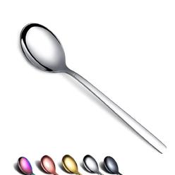 Berglander Dinner Spoon of 12, Stainless Steel Soup Spoons Silverware, Shiny Modern Soup Spoon Table Spoon Set Dishwasher Safe