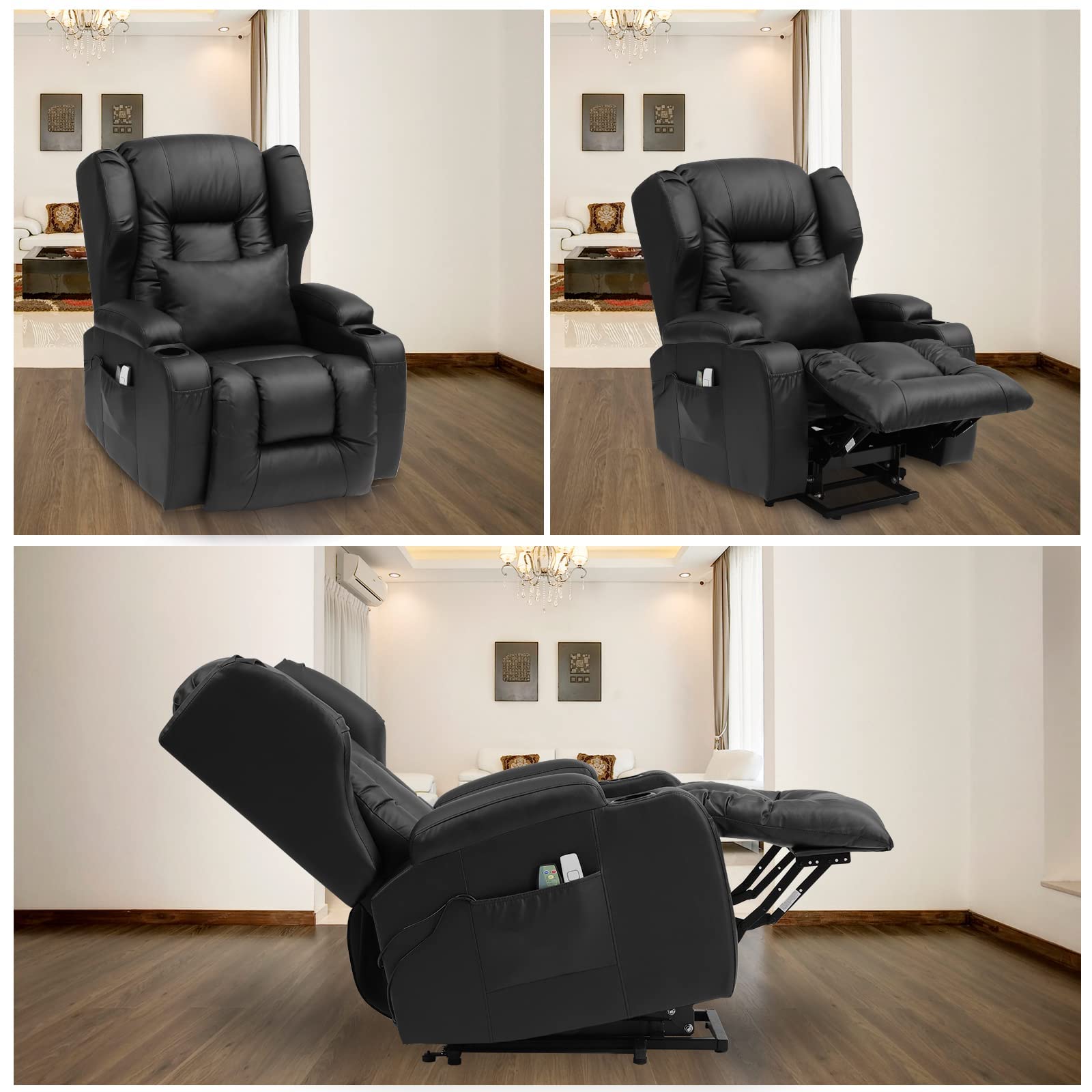 N\\A NA NA Electric Power Lift Recliner Chair for Elderly with Massage and Heat, Motorized Recliner Sofa for Living Room with Remote 