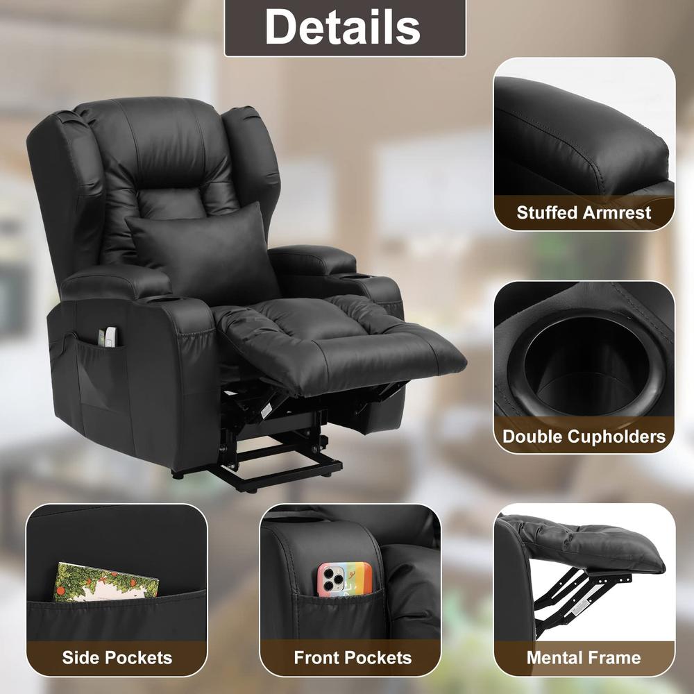 N\\A NA NA Electric Power Lift Recliner Chair for Elderly with Massage and Heat, Motorized Recliner Sofa for Living Room with Remote 