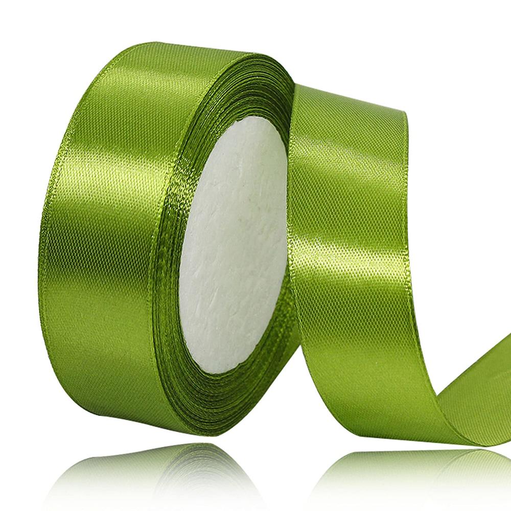 AHOMAME Olive Green Satin Ribbon 1 Inches x 25 Yards, Solid Color Fabric Ribbon for Gift Wrapping, Crafts, Hair Bows Making, Wreath, Wed