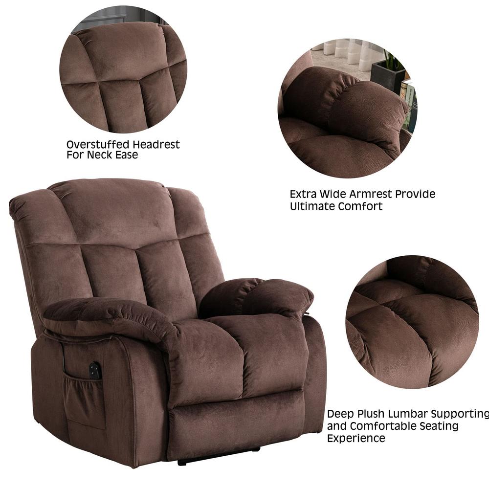 CANMOV Power Lift Electric Recliner Chair for Elderly- Heavy Duty and Safety Motion Reclining Mechanism-Antiskid Fabric Sofa for