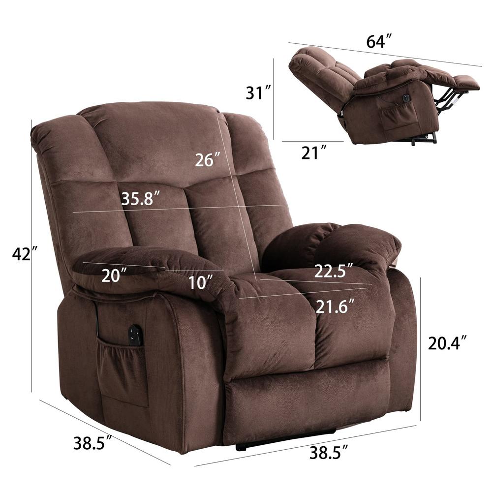 CANMOV Power Lift Electric Recliner Chair for Elderly- Heavy Duty and Safety Motion Reclining Mechanism-Antiskid Fabric Sofa for