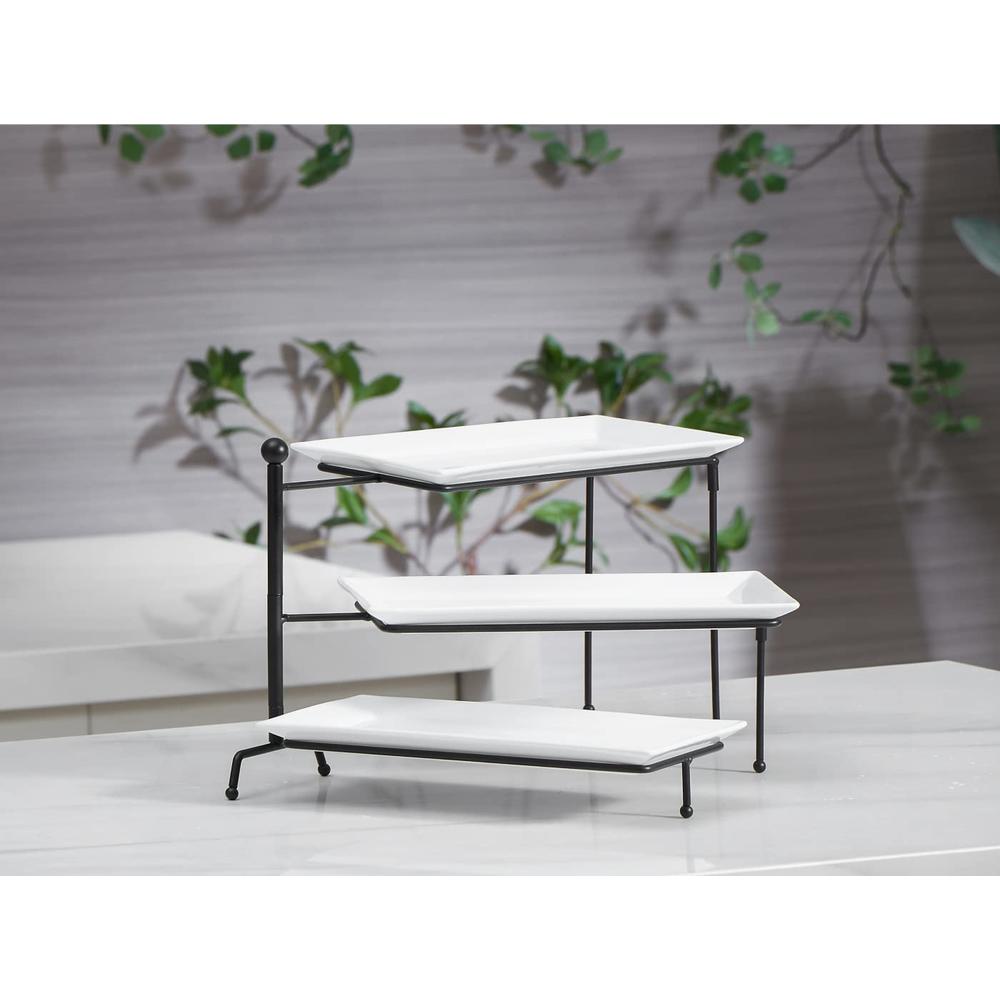 Onedia Serving Rack ONEMORE 3 Tier Serving Tray - Foldable Swivel Food Display Stand with ...