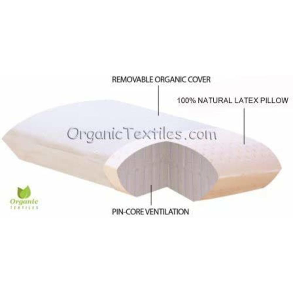 OrganicTextiles Talalay Latex Pillow with Organic Cotton Cover, Queen Size, Medium, GOTS Certified, Helps Relieve Pressure, Slee