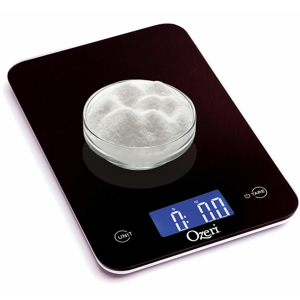 Ozeri Touch Professional Digital Kitchen Scale (12 lbs Edition), Tempered Glass in Elegant Black