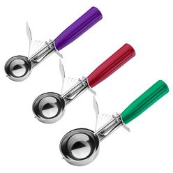 CHEE MONG Cookie Scoop Set, Ice Cream Scoop Set, 3 PCS Ice Cream Scoops Trigger Include Large Medium Small Size Cookie Scoop, Polishing St