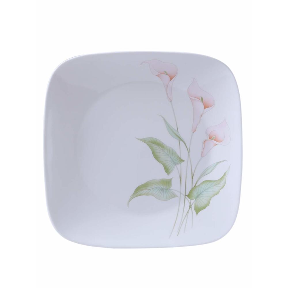 Corelle Lilyville Glass Square Small Plate Pack of 2, 16.5, Multicolor