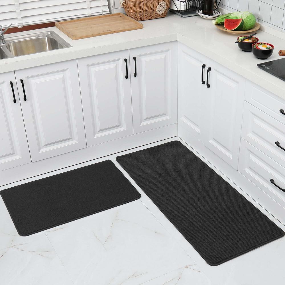 COSY HOMEER 20x30 Inch/20X48 Inch Kitchen Rug Mats Made of 100% Polypropylene Strip TPR Backing 2 Pieces Soft Kitchen Mat Specia