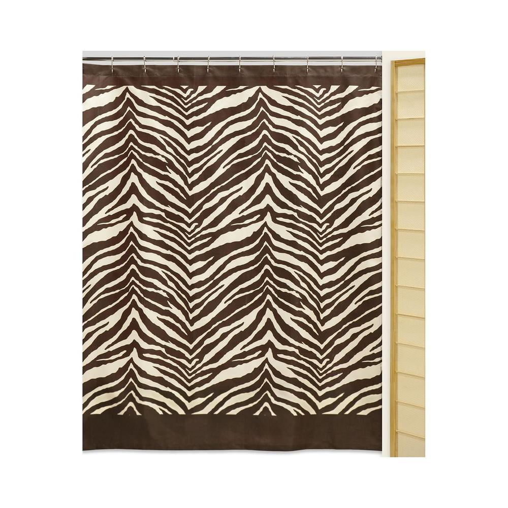 Creative Bath Products Inc. Zebra Shower Curtain, Black