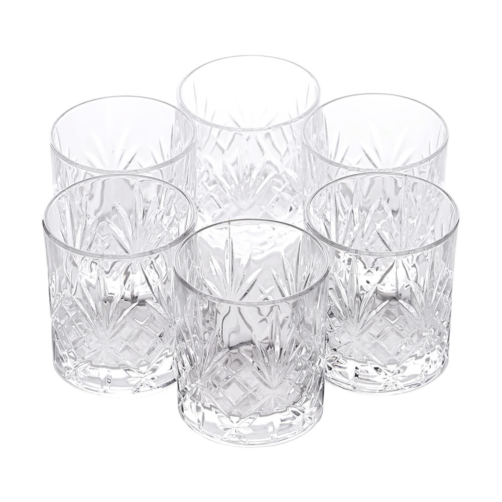 RCR 25935020006 Melodia Crystal Short Whisky Water Tumblers Glasses, 230 ml, Set of 6-Clear