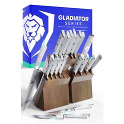 Dalstrong Knife Block Set - 18 Piece Colossal Knife Set - Gladiator Series - High Carbon German Steel - Acacia Wood - ABS Handle