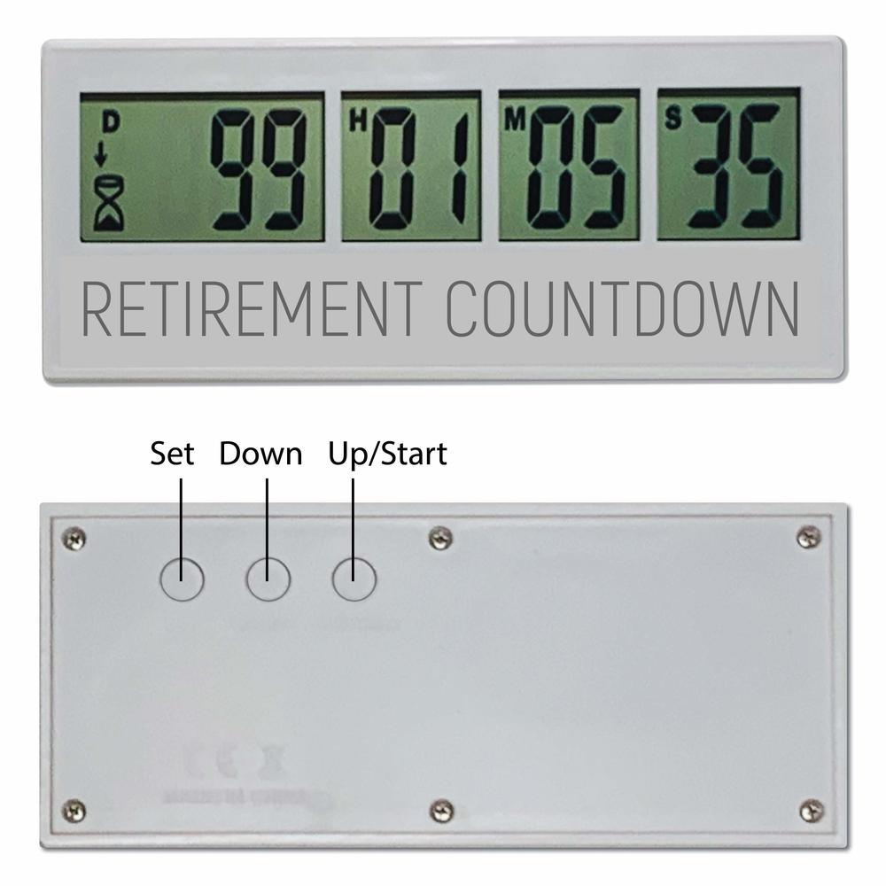 Countables Retirement Countdown Clock, Up to 999 Day Countdown Timer