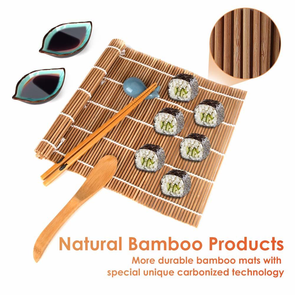 Delamu Sushi Making Kit, 20 in 1 Sushi Bazooka Roller Kit with Chef’s Knife, Bamboo Mats, Bazooka Roller, Rice Mold, Temaki Sush