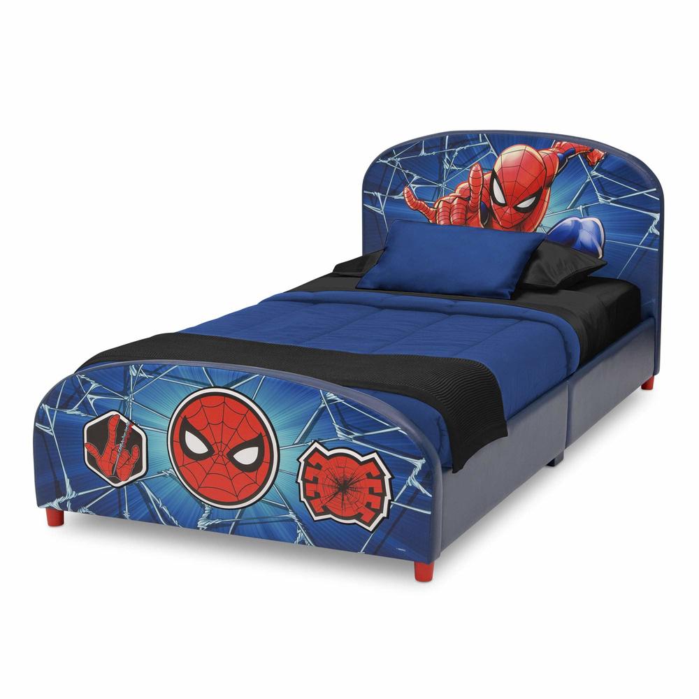 Delta Children Upholstered Twin Bed, Marvel Spider-Man-