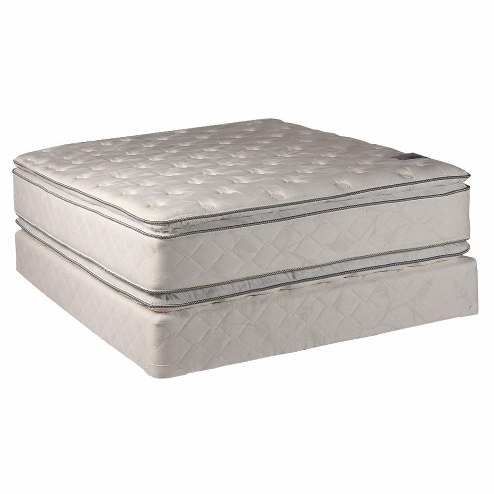 Dream Solutions USA Princess Dream Plush Queen Size Firm Mattress and Box Spring Set (PillowTop) - Fully Assembled, Orthopedic, 