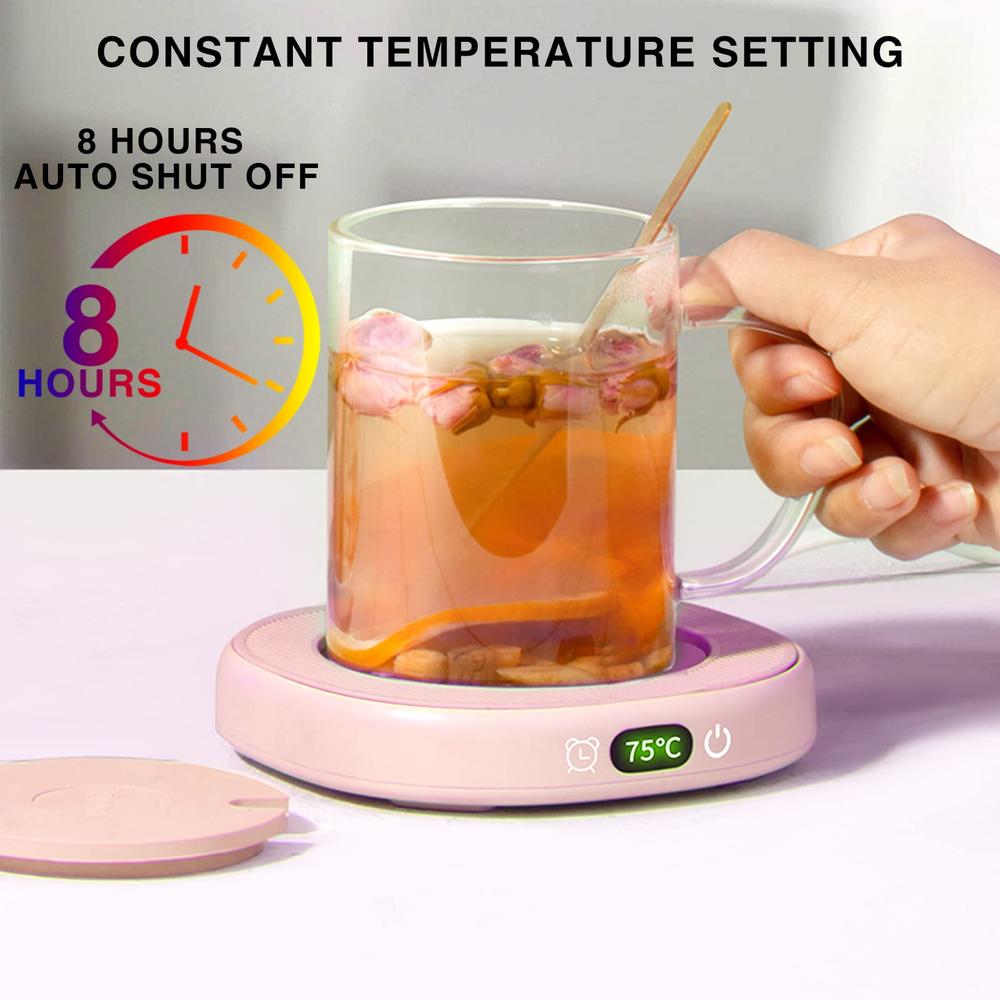 DUHEL Smart Coffee Mug Warmer for Drinks and Food,Candle Warmer Plate,Large  Panel Heating Diameter Up to 130mm.Can be Used to Wa
