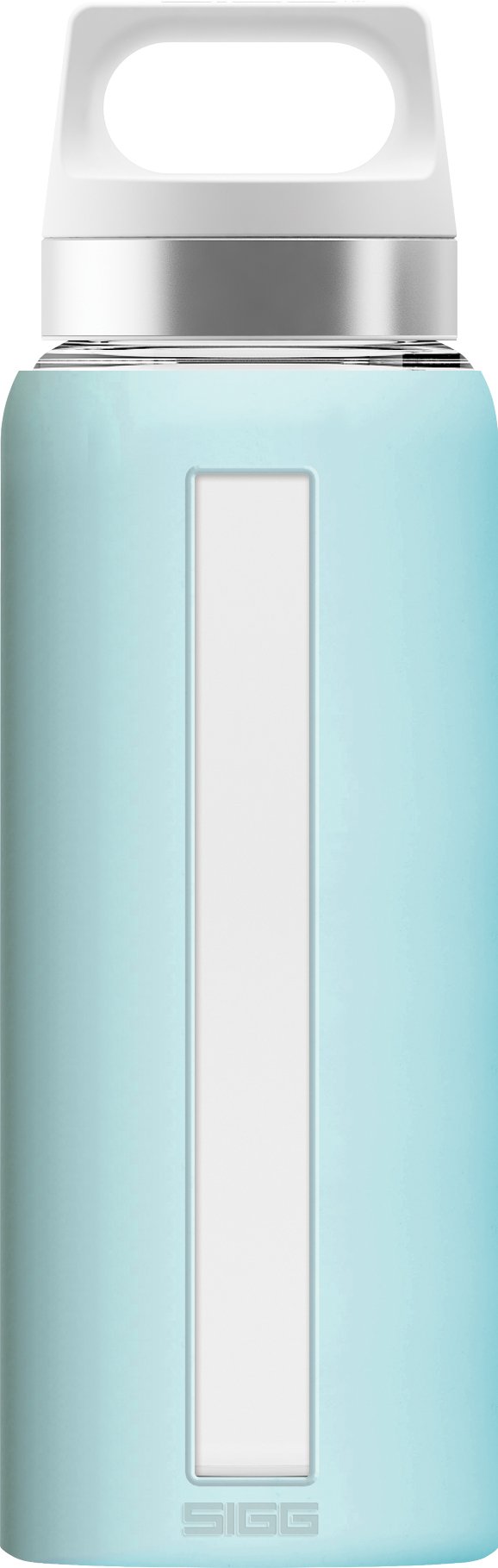 Sigg Glass Water Bottle-Dream Shade-Turquoise Soft Silicon Cover Leakproof-Dishwasher Safe-BPA Free-Broscilate Glass-22 Oz, 0.65