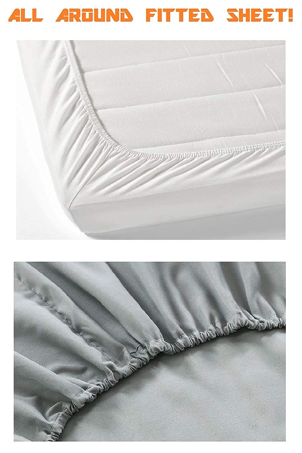 Elegant Comfort Luxury Soft 1500 Thread Count Egyptian 4-Piece Premium Hotel Quality Wrinkle Resistant Bedding Set, All Around E