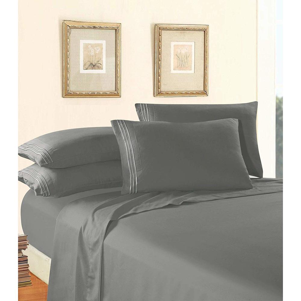 Elegant Comfort Luxury Soft 1500 Thread Count Egyptian 4-Piece Premium Hotel Quality Wrinkle Resistant Bedding Set, All Around E