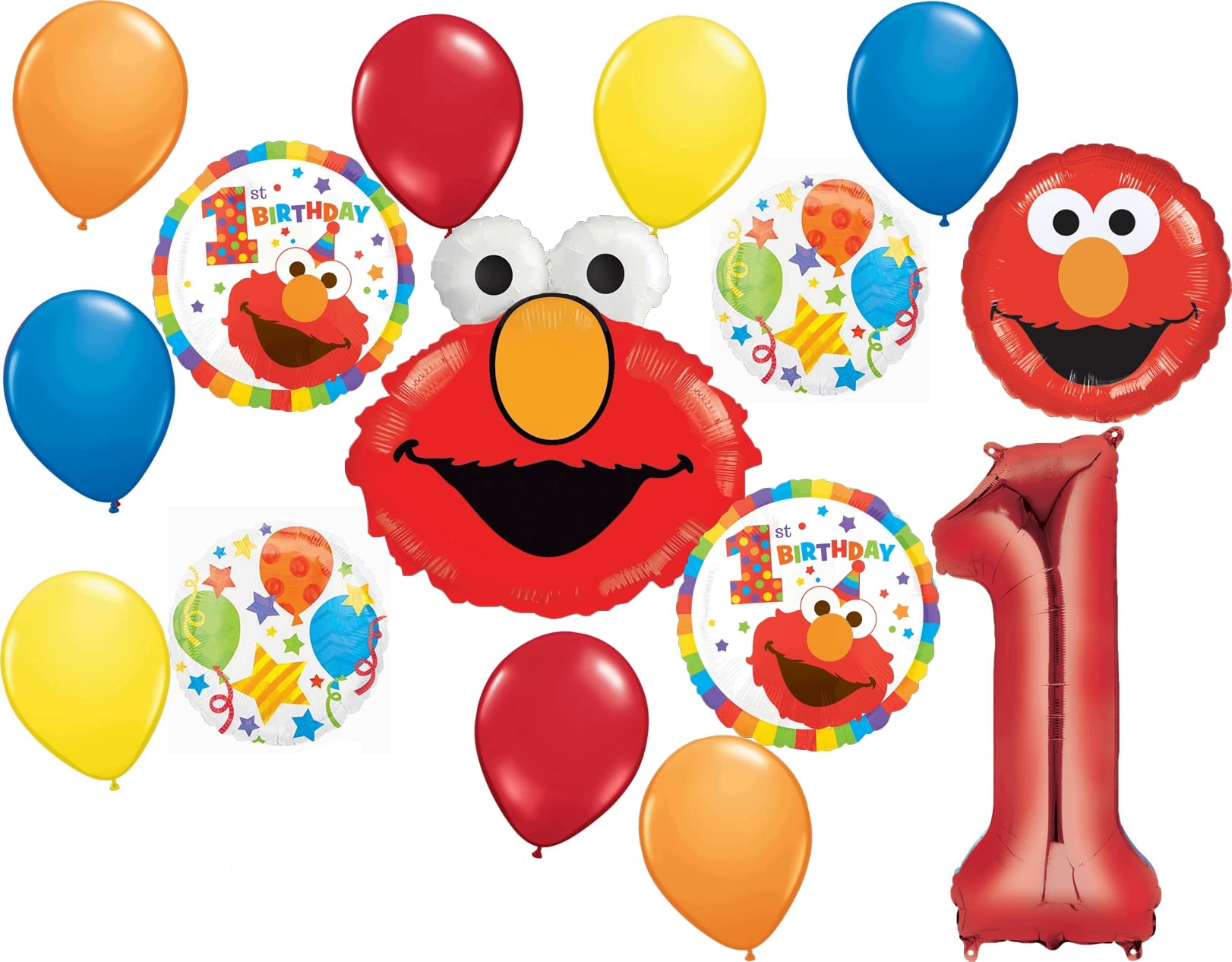 Mayflower Products Elmo 1st Birthday Party Supplies Balloon Bouquet Decorations