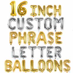 Gala Supplies Silver & Gold Letter Balloons - Custom Balloon Letters For Birthday/Baby Shower - Personalized a Phrase/Word/Banner/Name balloon