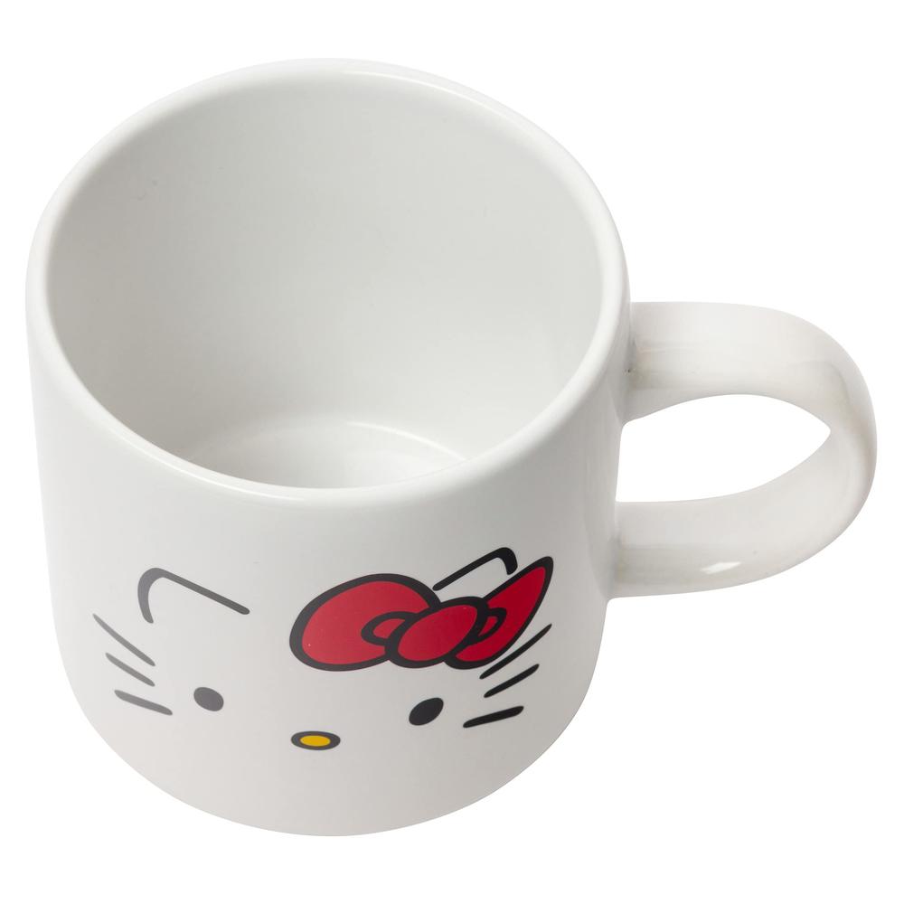 Silver Buffalo Hello Kitty Script Face 2-Pack Ceramic Mug Stack, 13 Ounces