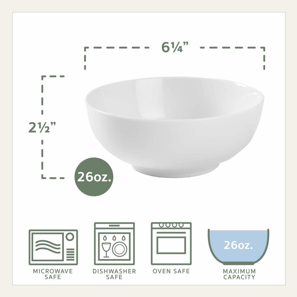 Everyday White by Fitz and Floyd Soup Cereal Porcelain Bowls, Set of 4